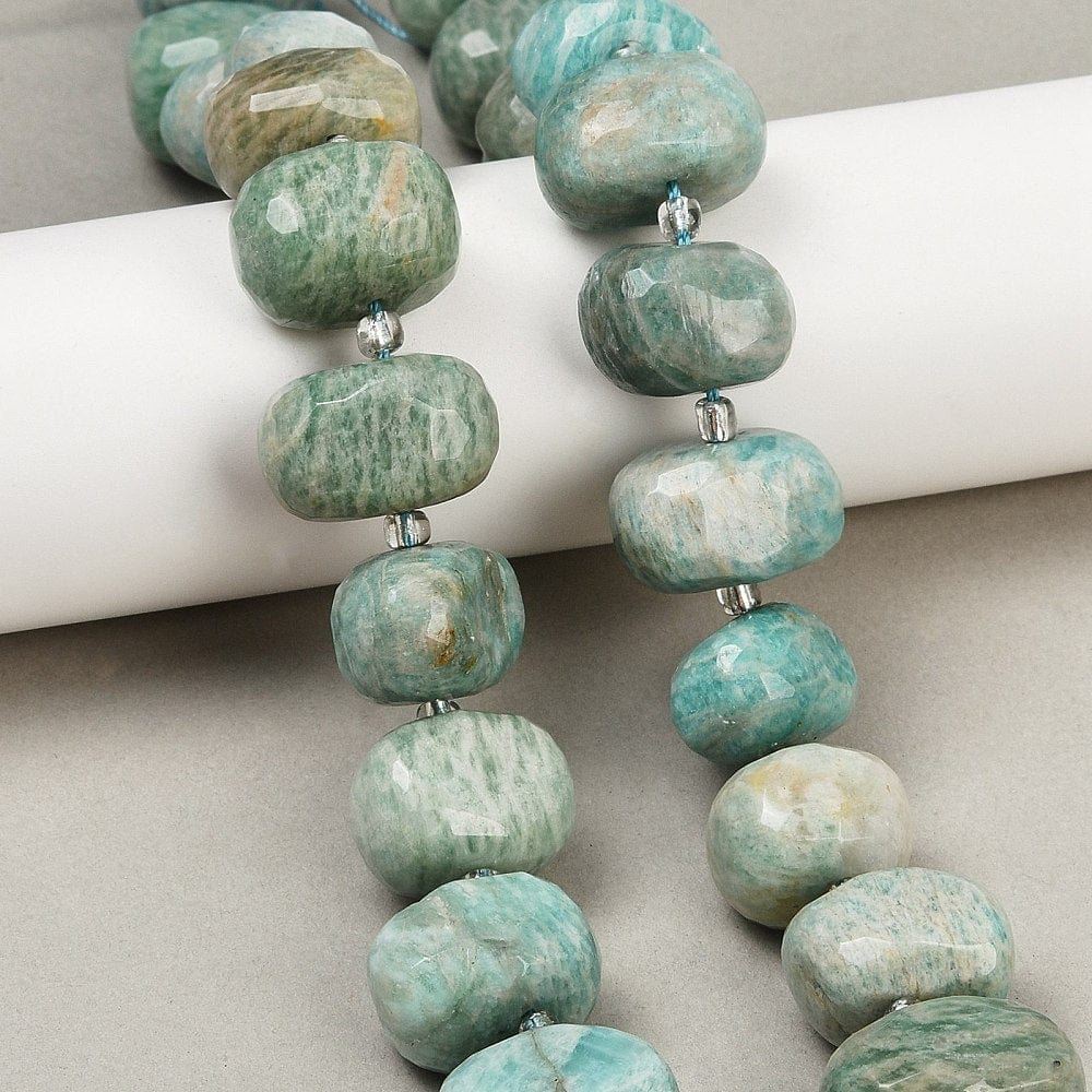 Amazonit – Nuggets, Facetteret (14 - 21mm) - Uniq Perler - 115903