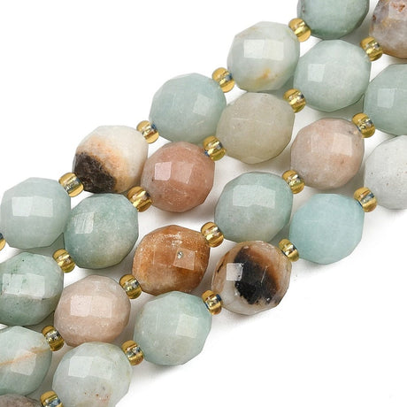 Amazonit – Oval, Facetteret (9x10mm) - Uniq Perler - 115904