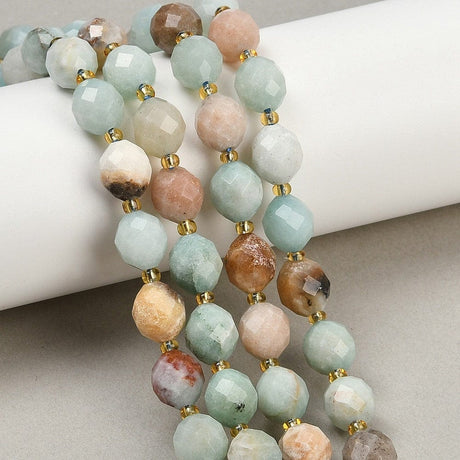 Amazonit – Oval, Facetteret (9x10mm) - Uniq Perler - 115904