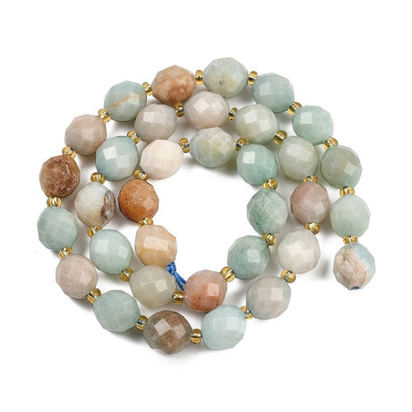 Amazonit – Oval, Facetteret (9x10mm) - Uniq Perler - 115904