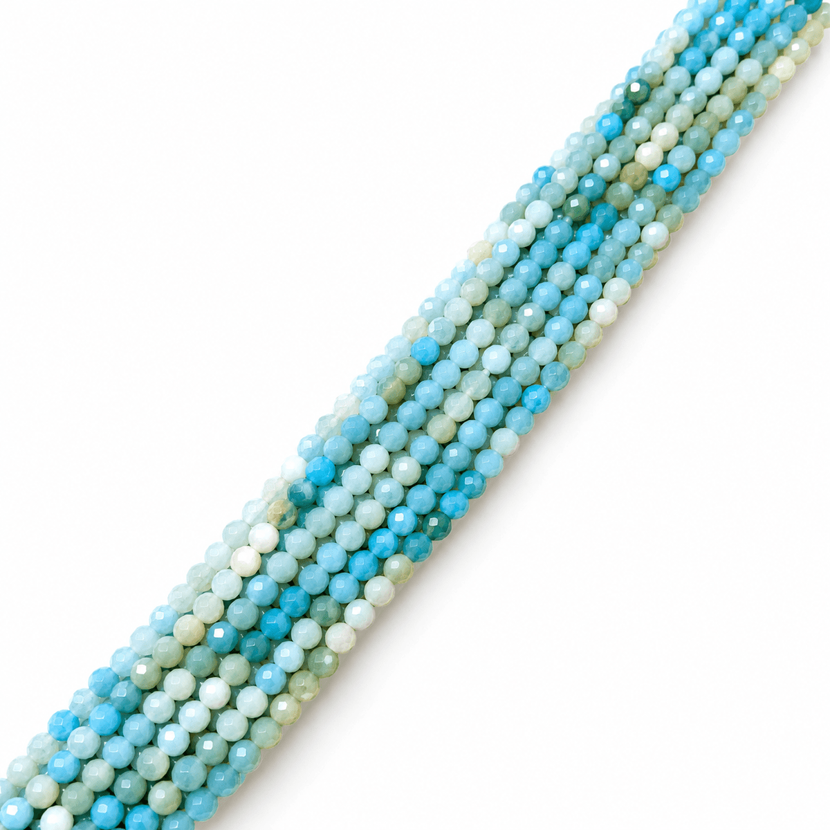Amazonit Perler – Facetterede, Gradueret Farve, Grade A (3mm) - Uniq Perler - 125632