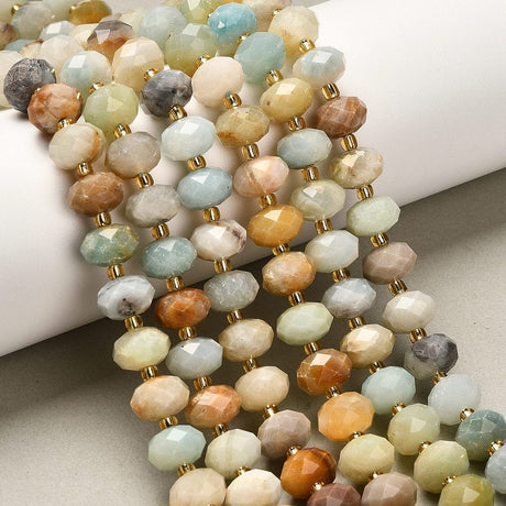 Amazonit Perler - Facetteret Rondel (10x6,5mm) - Uniq Perler - 115902