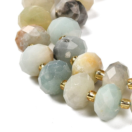 Amazonit Perler - Facetteret Rondel (10x6,5mm) - Uniq Perler - 115902