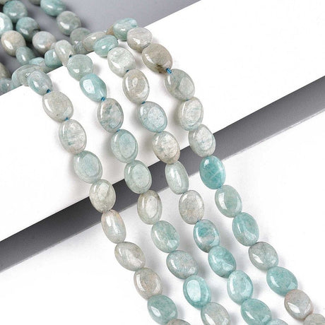 Amazonit Perler – Flad Oval (8x6mm) - Uniq Perler - 115785