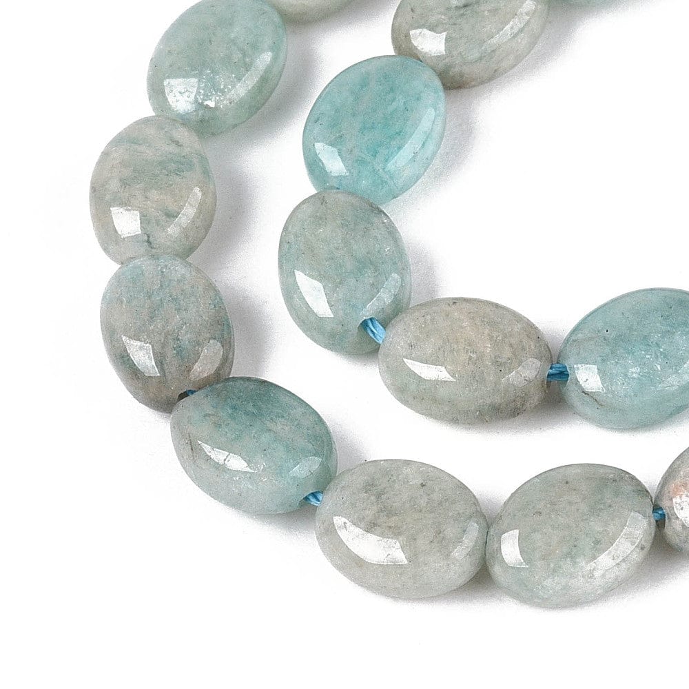 Amazonit Perler – Flad Oval (8x6mm) - Uniq Perler - 115785