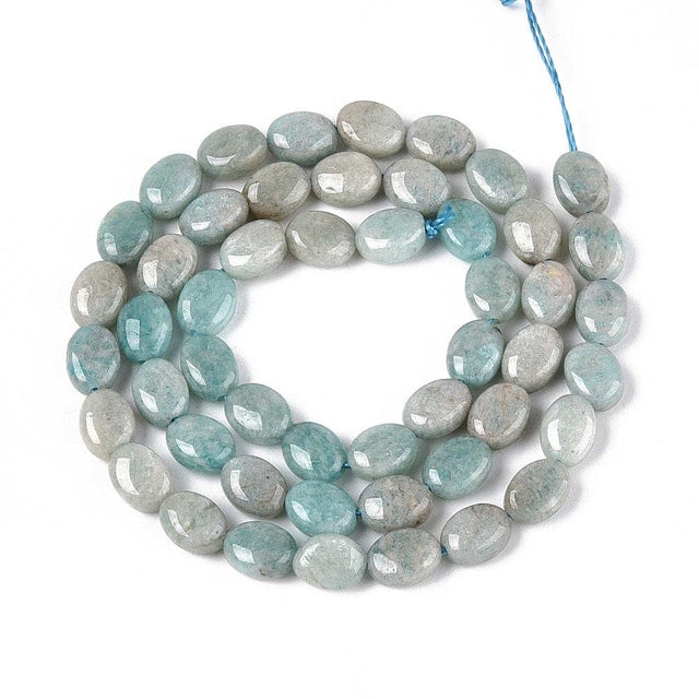 Amazonit Perler – Flad Oval (8x6mm) - Uniq Perler - 115785
