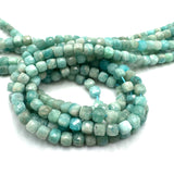 Amazonite Perler – Kubeformet (4x4 mm, Grade A) - Uniq Perler - 44886