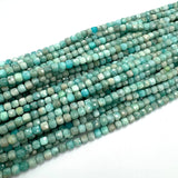 Amazonite Perler – Kubeformet (4x4 mm, Grade A) - Uniq Perler - 44886