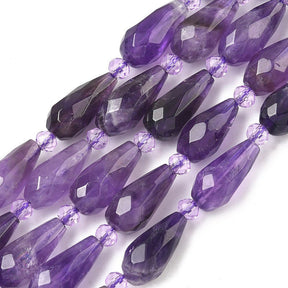Ametyst Dråber – Facetteret (15–17.5mm) 1 stk. - Uniq Perler - 117549