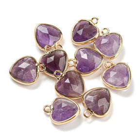Amethyst Heart Pendant, Faceted, (13x11.5mm) - Uniq Perler - 112833