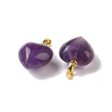 Ametyst Hjerte Vedhæng – Forgyldt (18x15mm) - Uniq Perler - 114704