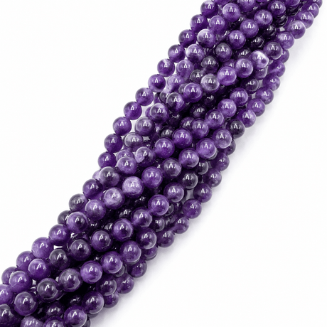 Ametyst –Lilla, Runde (6mm) - Uniq Perler - 849842