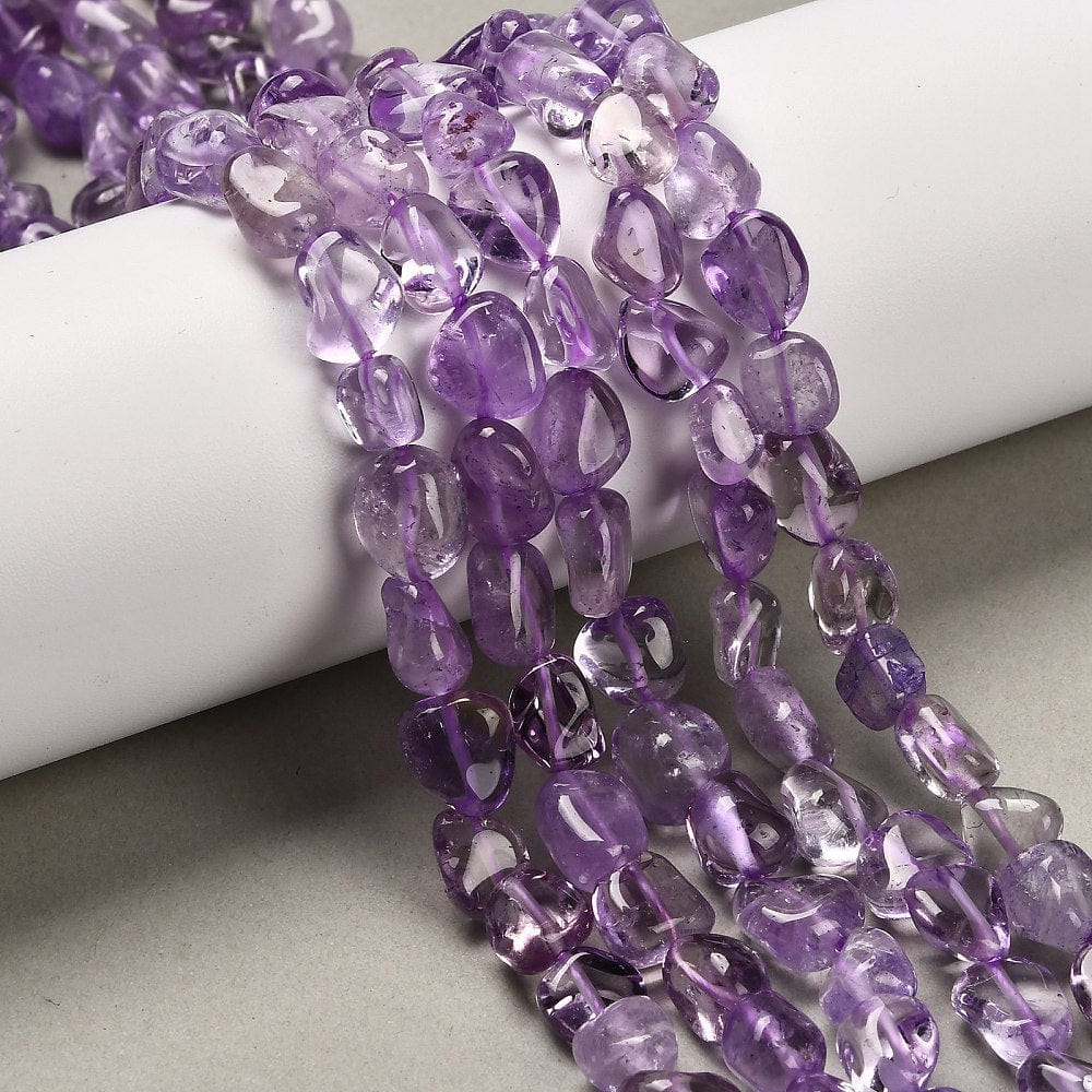 Ametyst Nuggets – Lilla, Ovale (7 - 14mm) - Uniq Perler - 342646