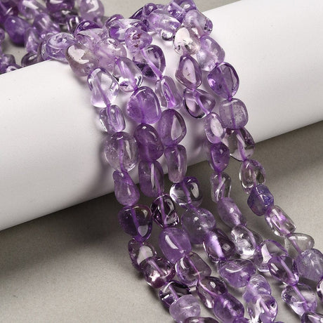 Ametyst Nuggets – Lilla, Ovale (7 - 14mm) - Uniq Perler - 342646