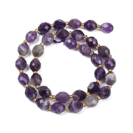 Ametyst Perler – Facetteret Oval (10x8mm) - Uniq Perler - 114684