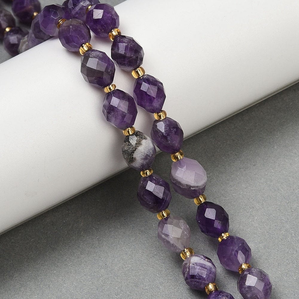 Ametyst Perler – Facetteret Oval (10x8mm) - Uniq Perler - 114684