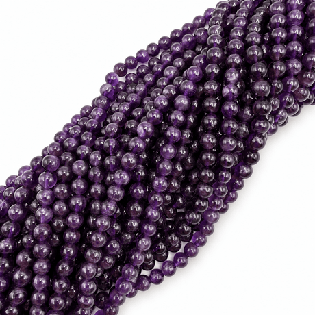 Ametyst Perler – Grade A Rund (6mm) - Uniq Perler - 118033