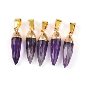 Amethyst Anhänger, 25x8mm - Uniq Perler - 433848