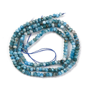 Apatit – Blau, facettierte Rondelle (2x3mm) - Uniq Perler - 115072