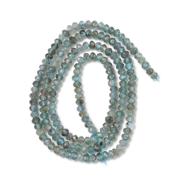 Apatit Facetterede Rondel Perler – Natursten (3mm) - Uniq Perler - 