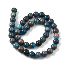 Apatite Beads – Blue, Round (10mm) - Uniq Perler - 115068