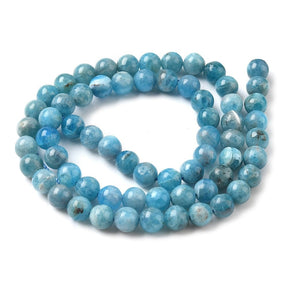 Apatite Beads – Blue, Round (6mm) - Uniq Perler - 115898