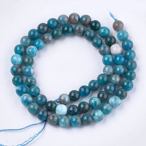Apatite Beads – Blue, Round (8mm) - Uniq Perler - 1111490268