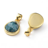 Apatit Vedhæng – Facetteret, Forgyldt (14,5x10,5mm) - Uniq Perler - 111715