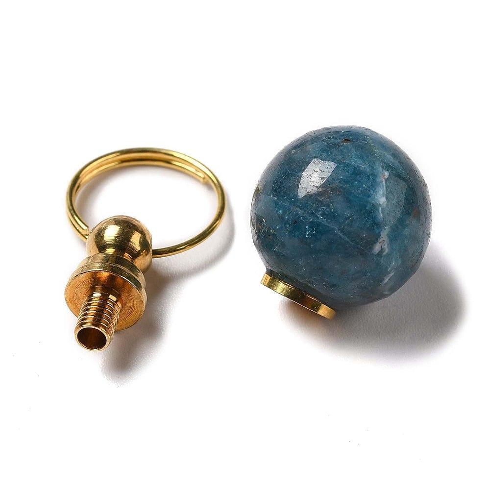 Apatit Vedhæng – Parfume Flaske Med Forgyldt Top (31–36mm) - Uniq Perler - 0001489801