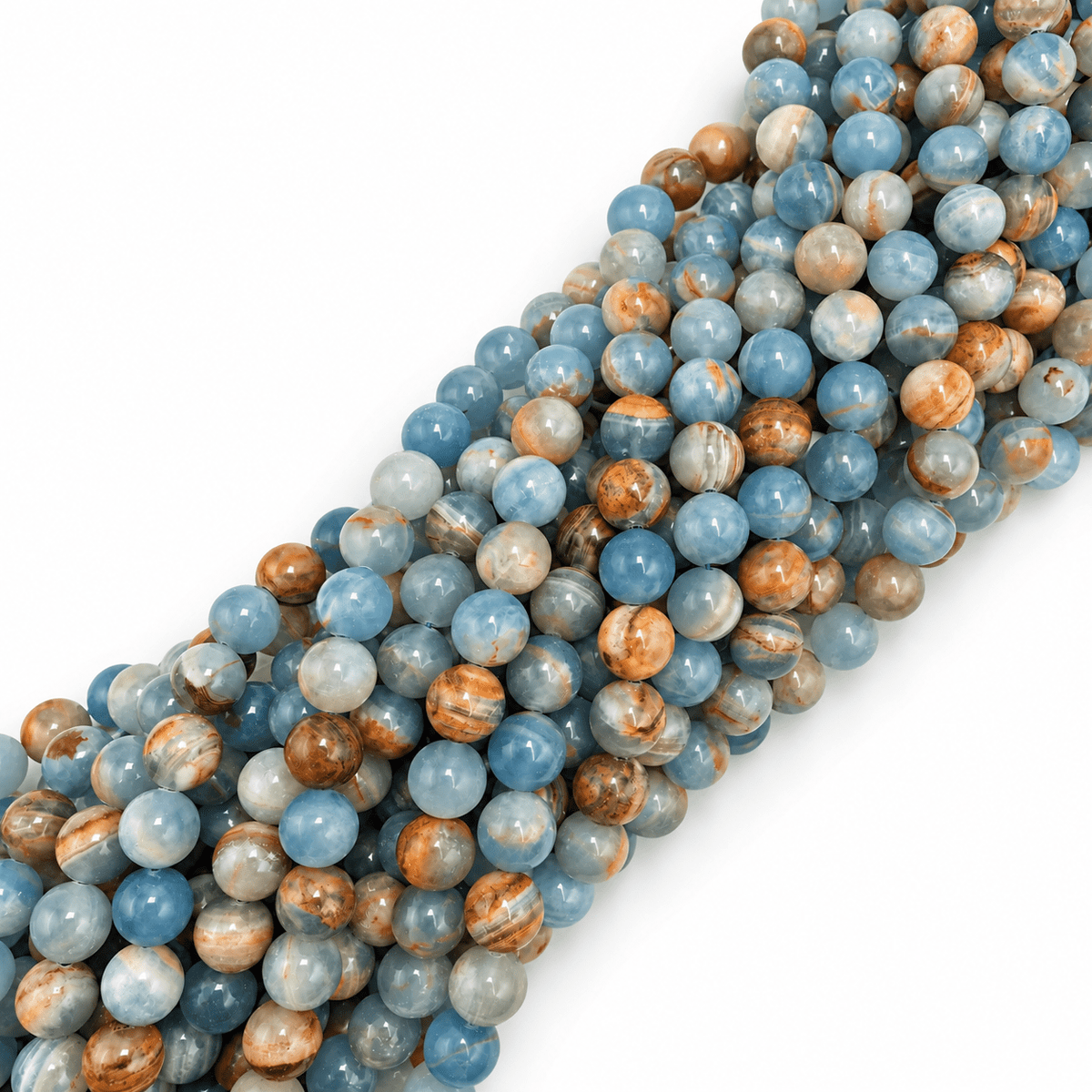 Aquatine Blå Kalsit Grade A(10mm) - Uniq Perler - 7358999