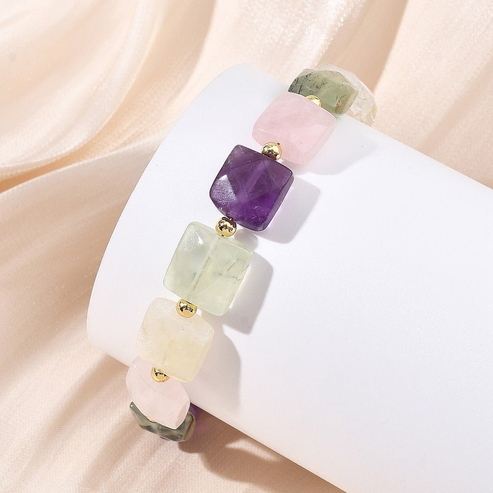 Armbånd – Mix Natursten & 18K Forgyldt (18cm) - Uniq Perler - 120269