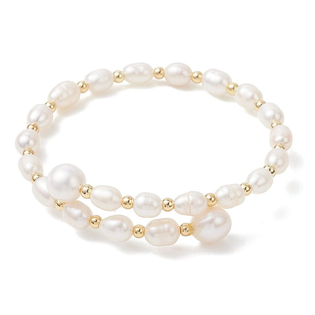 Bracelet with freshwater pearls – 18K gold-plated (cream white) - Uniq Perler - 