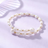 Bracelet with freshwater pearls – 18K gold-plated (cream white) - Uniq Perler - 