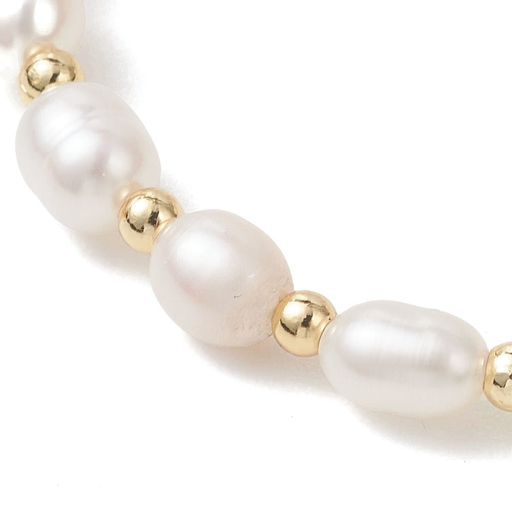 Bracelet with freshwater pearls – 18K gold-plated (cream white) - Uniq Perler - 