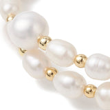 Bracelet with freshwater pearls – 18K gold-plated (cream white) - Uniq Perler - 