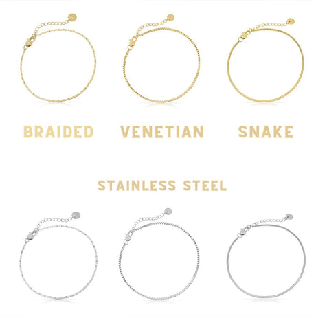 Armbånd Sæt i Vandfast Stål – 18+5 cm (3 stk) - Uniq Perler - 