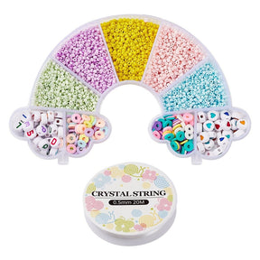 Armband-Set – Glas-Seed-Perlen + Acryl- und Fimo-Perlen (Mix Farben) - Uniq Perler - 