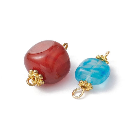 Assorteret Agat Vedhæng I Æske, 10 - 16mm, 12 Stk - Uniq Perler - 1111490220