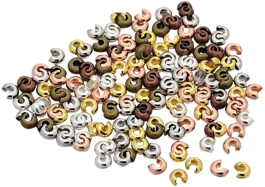 Assorteret Knudeskjulere – Messing (5mm), 500 Stk - Uniq Perler - 113712