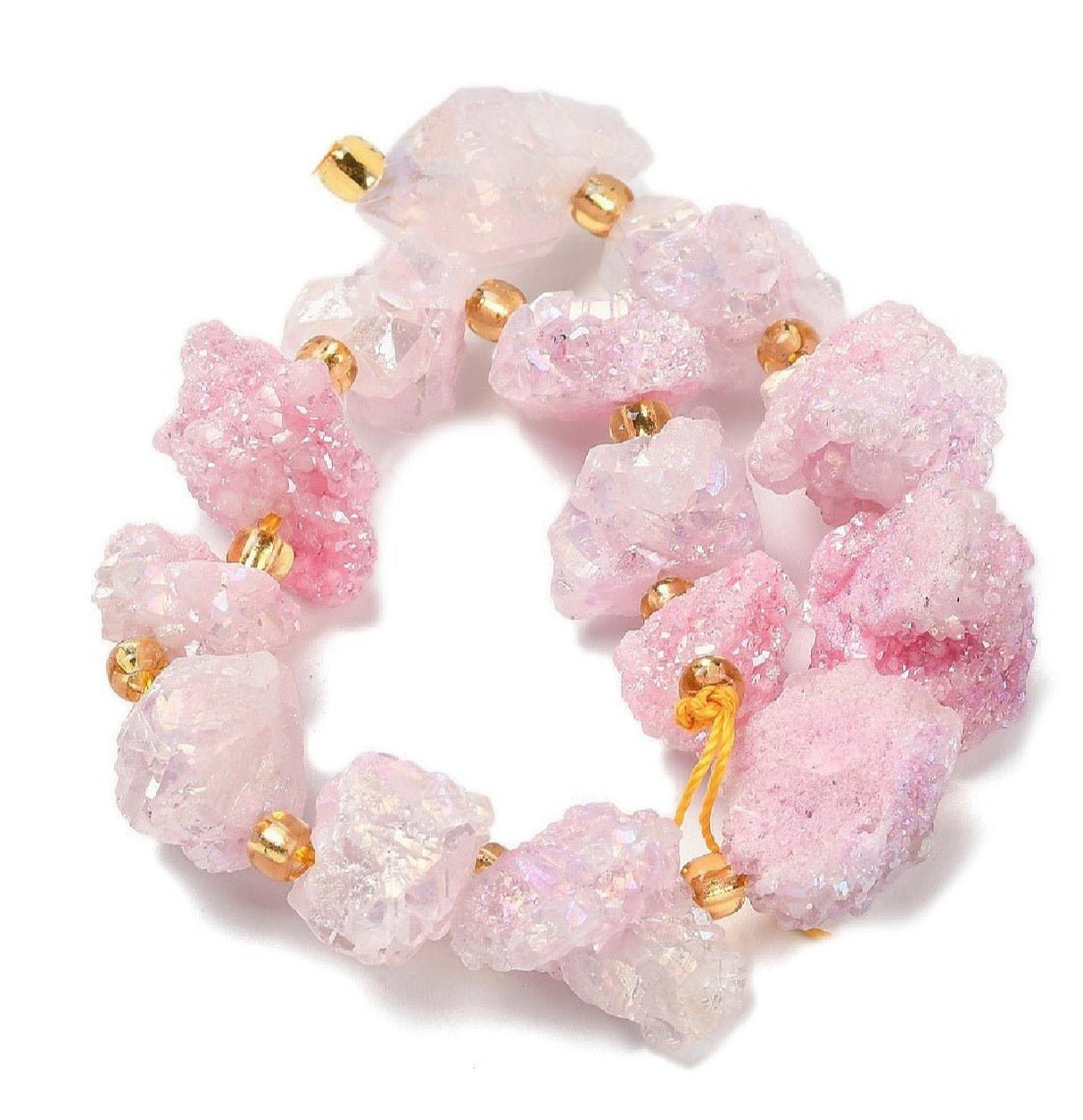 Auktion Å…Druzy Agat Perler – Nuggets, Rosa (10 - 16x12,5 - 15mm) - Uniq Perler - 117512