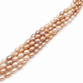 Auktion AA....Ferskvandsperler – Rice, Flerfarvet, Grade AA (8,5x6,3mm) - Uniq Perler - 113671