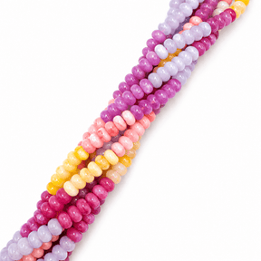 Auktion Å.....Jade Perler – Mix Farver, Rondel (8,5x4,5 - 5,5mm) - Uniq Perler - 121763