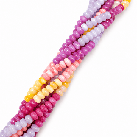 Auktion Å.....Jade Perler – Mix Farver, Rondel (8,5x4,5 - 5,5mm) - Uniq Perler - 121763