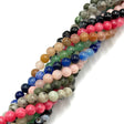Auktion AA......Natursten – Mix Farver, Runde (6mm, 10 Strenge) - Uniq Perler - 112459