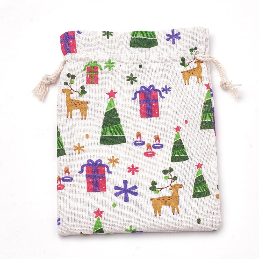 Auktion AB.....Lærredspose Med julemotiv (18x13cm) – 8 Stk - Uniq Perler - 886841