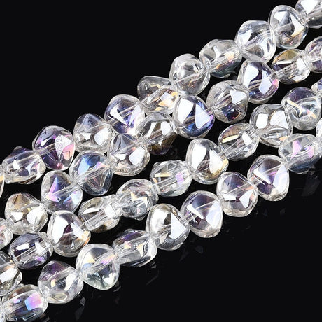 Auktion Æ......Nugget Formet Glasperler - Klar (6,5x8mm) - Uniq Perler - 116093