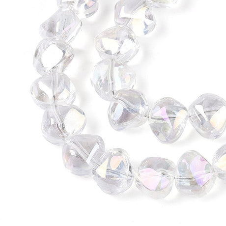 Auktion Æ......Nugget Formet Glasperler - Klar (6,5x8mm) - Uniq Perler - 116093