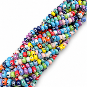 Auktion Æ.......Porcelæn Evil Eye Perler - Farve Mix (5x8,5mm) - Uniq Perler - 115319