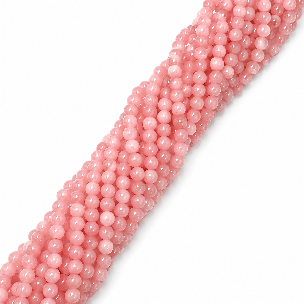 Auktion A…Jade Perler – Pink, Runde (6mm) - Uniq Perler - 121797