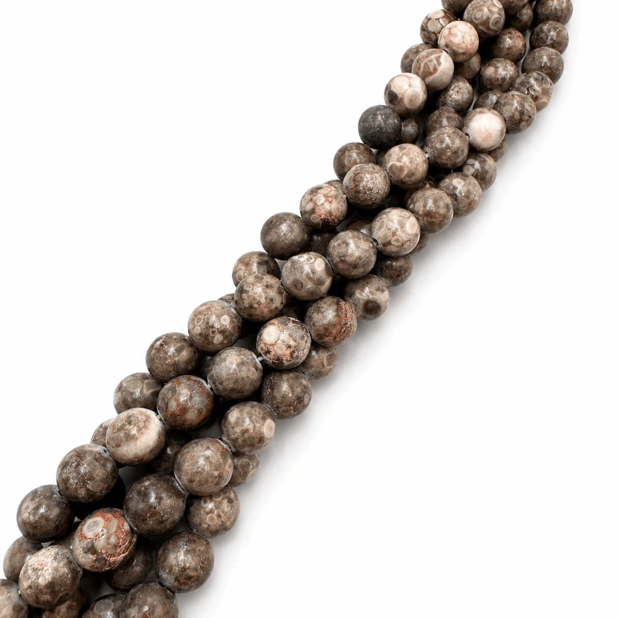 Auktion A......Maifan Sten – Brun, Runde (10mm) - Uniq Perler - 2078